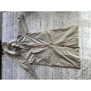 Eddie Bauer Women's Beige Hooded Long Raincoat XS